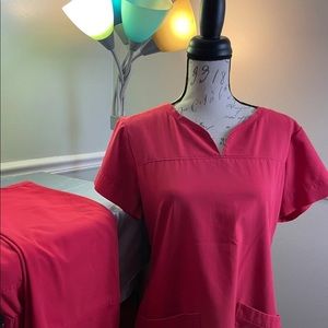 Petite Berry pink medium scrubs set